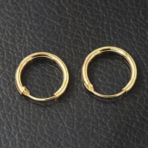 3 Sizes Fashion Women Round Hook piercing Jewelry Golden & Silver Plated Circle Alloy Stud Earrings