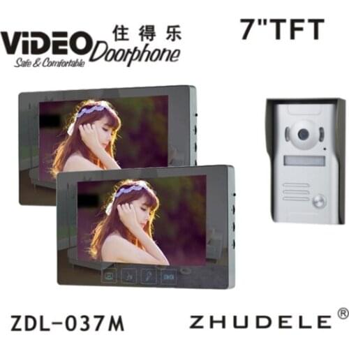 ZHUDELE 7 inch TFT LCD Monitor Video Door Phone Door Bell Intercom System 700TVL IR door camera access control video door phone