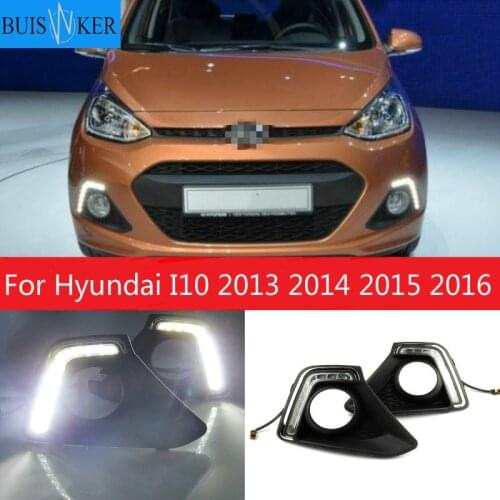 1 Pair LED DRL Daytime Running Light Daylight white lights lamp car Styling lamp For Hyundai I10 2013 2014 2015 2016
