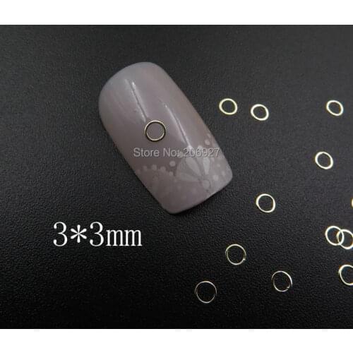 MS363-2 100pcs Gold Cute 3mm Circle Metal Sticker Nail Art Metal Sticker Nail Art Decoration Non-adhesive Sticker