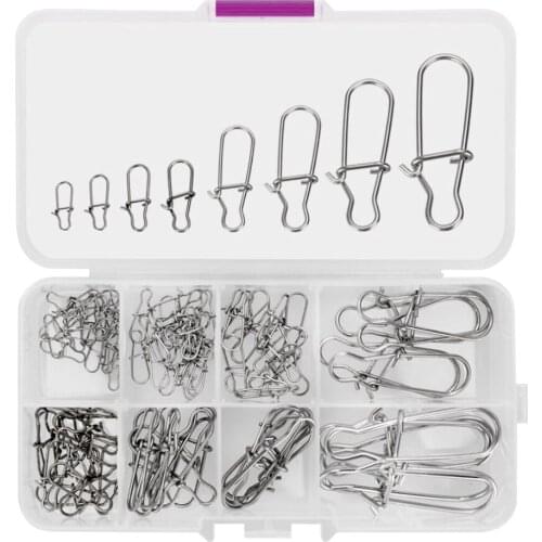 100 Pcs Fishhooks Fishing Lure Snap Connector Nice Fastlock Snap Lure Hooks for Fly Hook Fishing Rod line Connecting Monsters