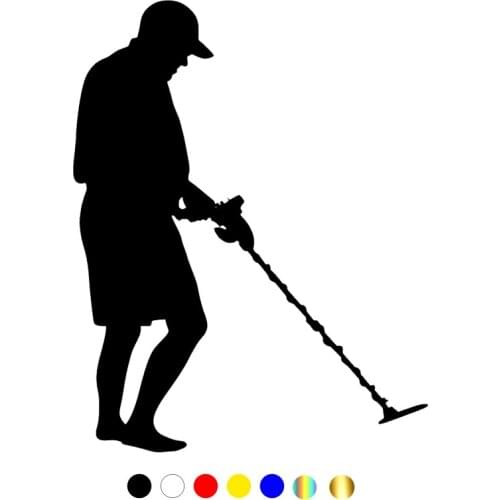 CS-1284#15*19cm Metal detector 2 funny car sticker vinyl decal silver/black for auto car stickers styling