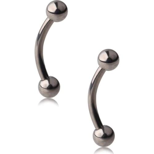 2PCS Titanium Eyebrow Tragus Lip Ring Piercing Jewelry Curved Barbell with Ball Kit 16g 16 Gauge 6mm 8mm 10mm 12mm