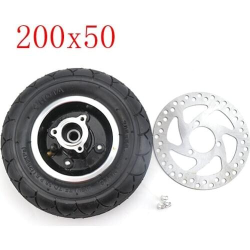 200x50(8x2'') tire inner tube + Wheel Hub +Brake disc 8" Aluminium Alloy Wheels fits Gas Scooter & Electric Scooter 200*50 wheel