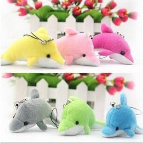 30pcs kawaii charm plush dolphin anime lanyard pendant strap for mobile phone wedding decoration gift keychain Free Shipping
