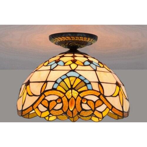 30cm European-Style Vintage Baroque Tiffany Multi-Color Glass Restaurant Bedroom Corridor Corridor Bathroom