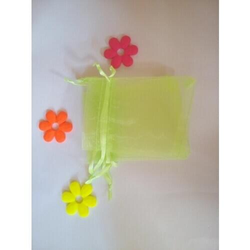 50pcs 13*18cm Light Green Organza Gift Bag Jewelry Packaging Display Bags Drawstring Pouch For Bracelets/necklace Mini Yarn Bag