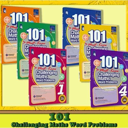 New 6 Books/Set SAP 101 Genuine Challenging Maths Word Problems Books Singapore Primary School Grade 1-6 Math Practice Book