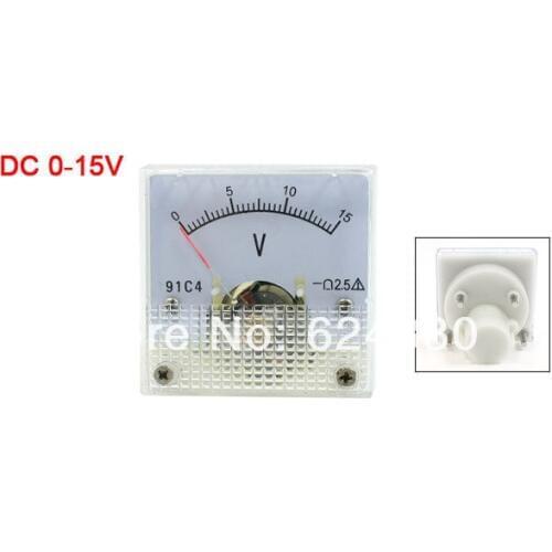1 x DC 0-15V 3V 5V 10V 15V 20V 30V 50V 100V 150V Analog Panel Volt Voltage Meter Voltmeter Gauge 91C4 Pointer DC voltmeter