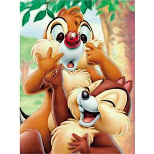 CraftArtGo 5D Diamond Embroidery Cartoon squirrel Full Square Round Rhinestone Mosaic Painting Cross Stitch Flowers Diamond Kit