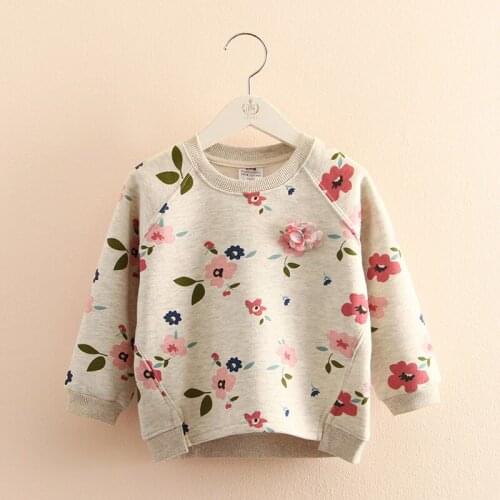 Baby Flower sweater spring and autumn new girls' childrens wear childrens leisure long sleeve coat