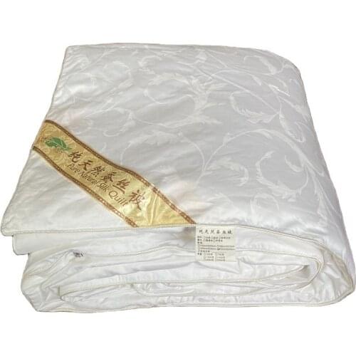 Chinese Hand Work Silk Quilt With Pure Cotton Jacquard Cover 6A Luxury Mulberry Silk Comforter Duvet