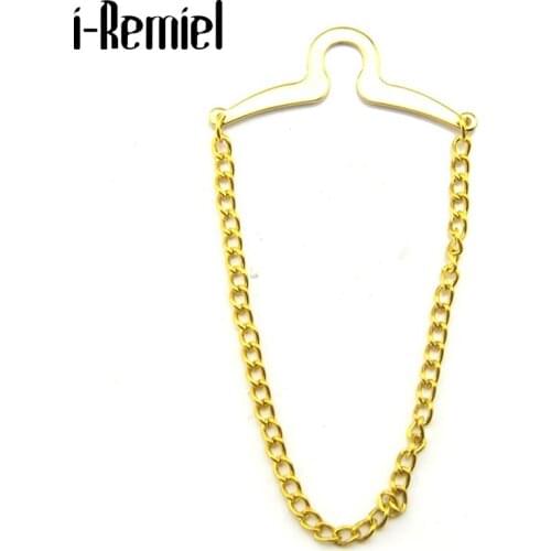 Classic Tie Clip Chain Metal Collar Buckle Shirt Tie Clips Mens Jewelry Creative Male Accessories Design Gifts for Men Wedding