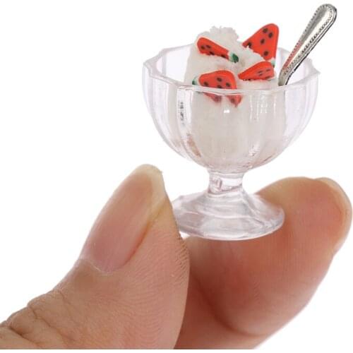 1:12 Dollhouse Miniature Mini Ice Cream Cups Model Pretend Play Food Accessorie