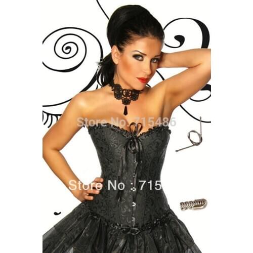 ML4038 Free Shipping Burlesque Corset with matching G-string Sexy Lingerie Corset