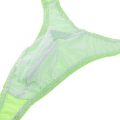 Blesiya Men Sexy Green Stretchy Mankini Thong Underwear Borat Bikini