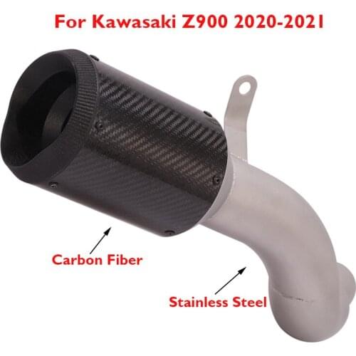 Z900 Motocycle Exhaust System Tips Muffler Escape Silencer Carbon Fiber Pipe for Kawasaki Z900 2020-2021