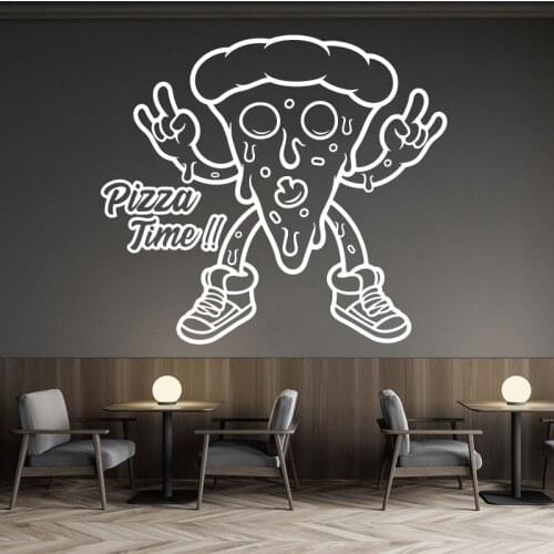 Pizza Time Wall Stickers Cafe Western Restaurant Pizza Shop Home Living Room Kitchen Door Shop Window Decoration Vinyl Decal 11