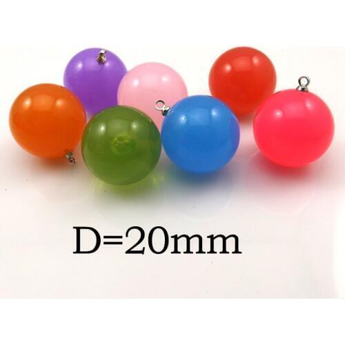 New 20mm Round Shape Imitation Jelly Pendant DIY Acrylic Jewelry 50pcs/lot Free Shipping