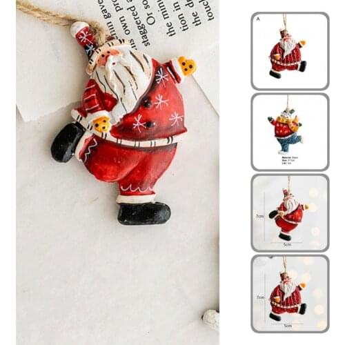 Resin Delicate Miniature Santa Claus Figure Pendant Exquisite Santa Claus Pendant Bright Color for Festival