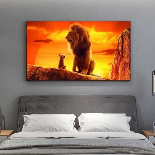 The Lion King Movie Posters and Prints Wall Art Canvas Painting Animal Picture Wall Art for Living Room Home Decor (No Frame)