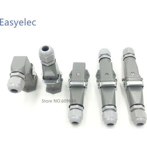 Rectangle Aviation Plug Socket,HDC HA 4 5 6 8 Pin Water Proof Heavy Duty Connector Male Female