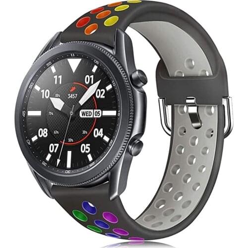 Silicone Watchbands Strap for Samsung Galaxy Watch 3 45mm 41mm S3 Bracelet Band for Samsung Galaxy Active 2 40mm 44mm