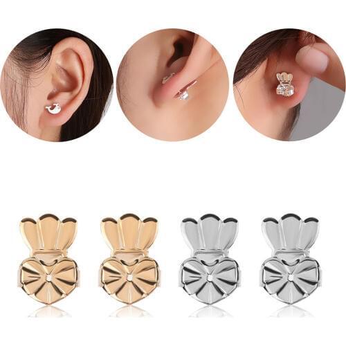 New Arrival Crown Stud Back Earrings Support Fits for Women Jewelry Heart Earlobe Earrings Lift Lifter Fits Accessories