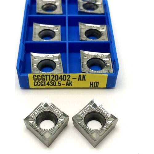 CCGT120402 AK H01 carbide inserts External Turning Tool Cutting tool CNC turning insert CCGT 120402 Copper aluminum tools