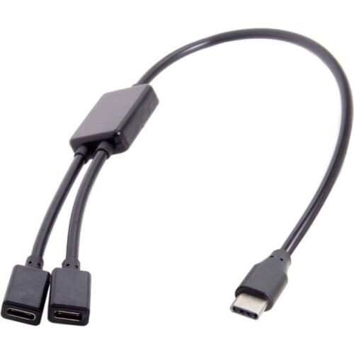 Type-C to Dual Ports USB-C Female Hub Cable For Laptop PC & Mouse & Flash Disk
