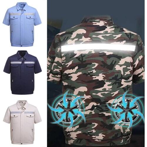 Heatproof Cooling Fan Hiking Jacket High Temperature Outdoor Working Air Conditioning Clothing Welding Tactical Fishing Jackets