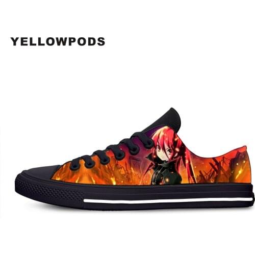 Shana of The Blazing Eyes Womens Shoes Anime Hot Cool Women Platform Shoes Woman Lady Flats Fall Casual Black White Shoes