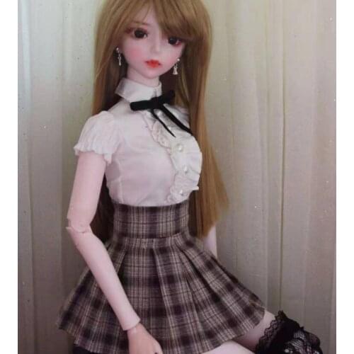 1/3 College Style Pleated Skirt Suit BJD Doll Dress 1/4 MSD Doll Clothes,60cm Doll Clothes One Piece Free shipping