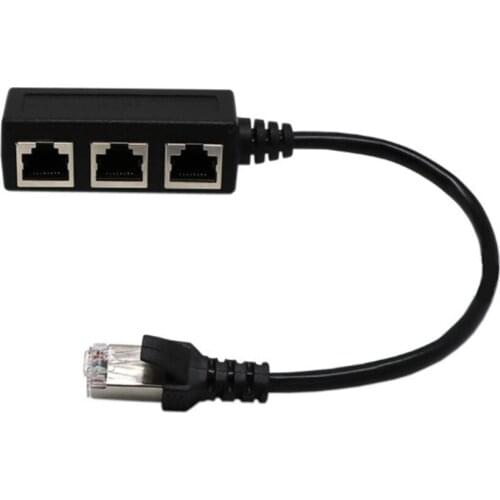 1PCS RJ45 1 Male to 3 Female Splitter LAN Ethernet Network Converter Cable Connector