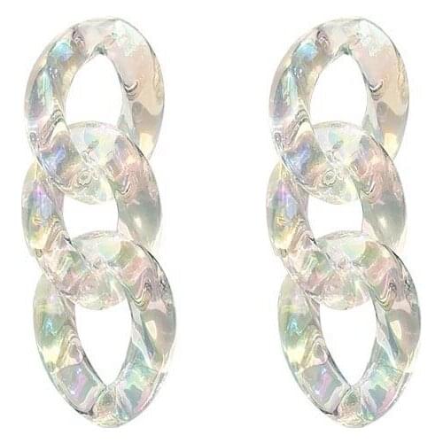 10 pair / lot wholesale fashion jewelry colorful transparent acrylic thick chain link Earrings