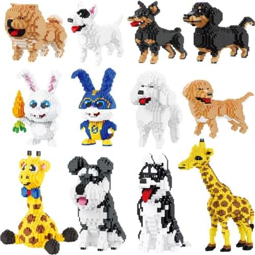 Balody Animal Bamboo 3D Model DIY Diamond Micro Mini Building Small Blocks Bricks Toy Cartoon Panda Dog Cat for children