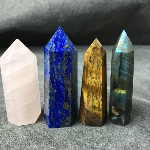 4pcs Natural quartz crystal healing stones obelisk crystal wand points for gifts