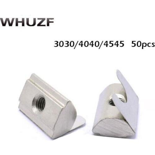 50pcs GB 30/40/45 Series Shrapnel Nut Block Elastic Nut EU Standard for 30/40/50 Aluminum Profile New