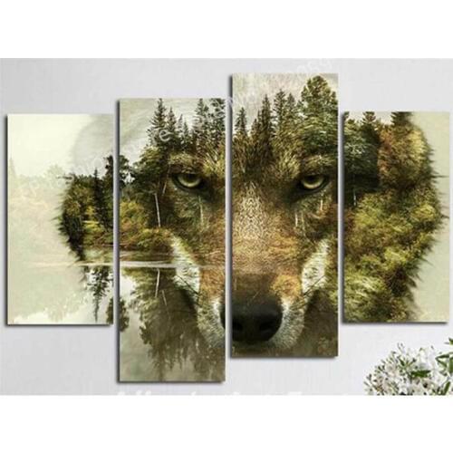Acrylic on canvas Diamond embroidery triptych mountain wolf 5d Diy diamond painting full square diamond mosaic home decorative