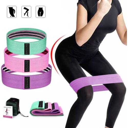3Pcs/set Hip Resistance Bands Wide Workout Loop Bands Gym Home Fitness Elastic Anti Slip Bands for Slim Butt Legs Exercise