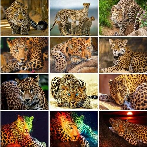 EverShine 5D Diamond Painting Full Square Animals Cross Stitch Diamond Mosaic Embroidery Leopard Rhinestones Art Hobby Gift