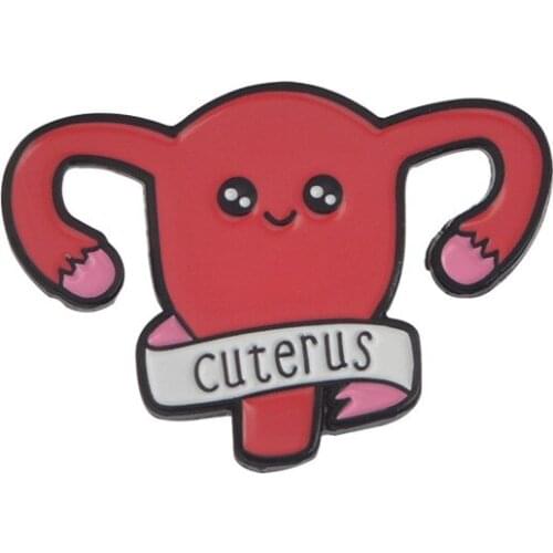Feminism hurray ! Cartoon Cuterus Uterus Enamel pins Brooches Badge Lapel pin Accessories Girl power Women' Rights Feminist Gift