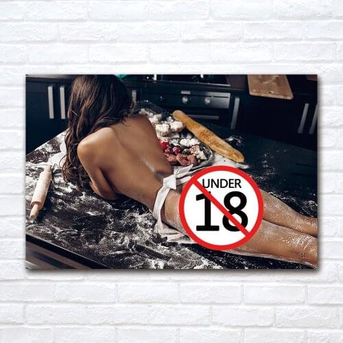 The Girl in the Kitchen Canvas Painting Contemporary Art Adult Model Poster Print Wall Picture for Living Room Home Decor