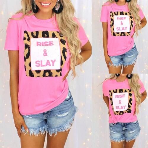 Summer T Shirt Women 2021 Europe printing round collar short sleeve T-shirt leisure Female Tee Tshirts dropshipping CKX9655