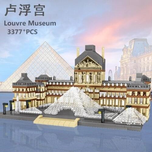 LEZI 3377pcs Luxury Mini Blocks World Architecture France Paris Louvre Museum DIY Building Diamond Bricks Toy for Kids Gift 8040