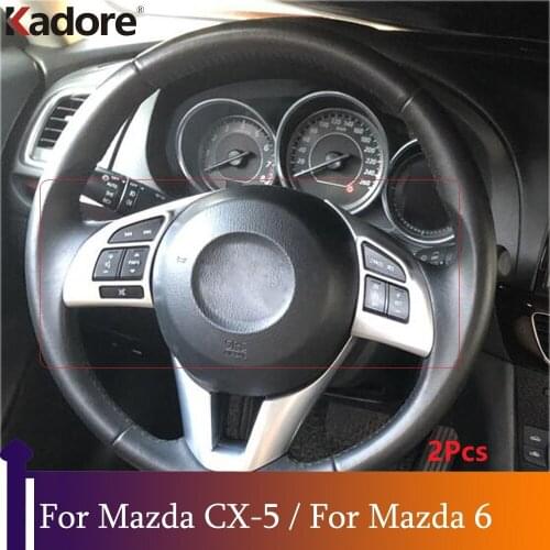 For Mazda 6 Atenza 2013-2015 For Mazda CX-5 CX5 2013-2016 ABS Matte Steering-Wheel Decorative Cover Audio Switch Contral Trim