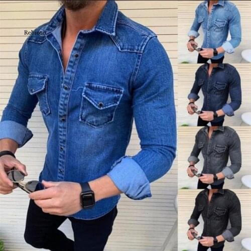 Men Denim Jackets Long Sleeve Jean Outerwear Plus Size Mens Fashion Autumn New Casual Streetwear Jeans Jacket Thin Style