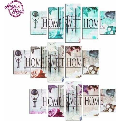 5pcs 5D DIY Diamond Painting Home Sweet Home Multi-Pictures Combination Embroidery Mosaic Cross Stitch Home Decoration