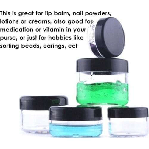 Plastic Travel Bottles Set with Leak Proof Black Lid Portable Squeezable Refillable Divide Storage Bottles Toiletries