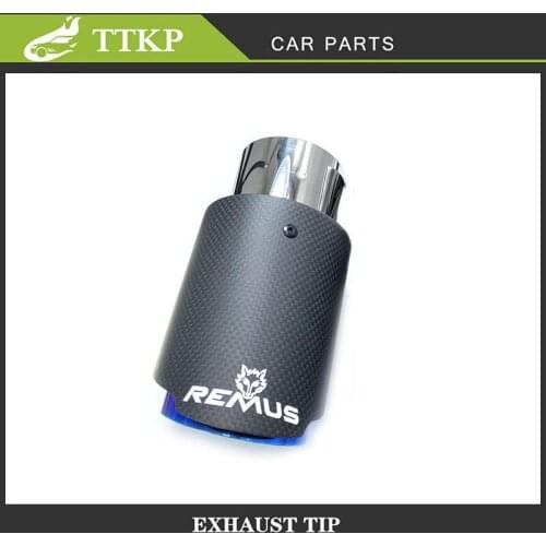 REMUS Exhaust Tip Matt Carbon Fiber Stainless Car Universal Modified Exhaust Pipe Nozzle For x4 Automobiles Micro Tips